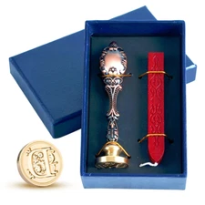 Wax Seal Stamp Kit, Envelope Wax Seals DIY Kit - Retro Sealing Wax Candle + Clas