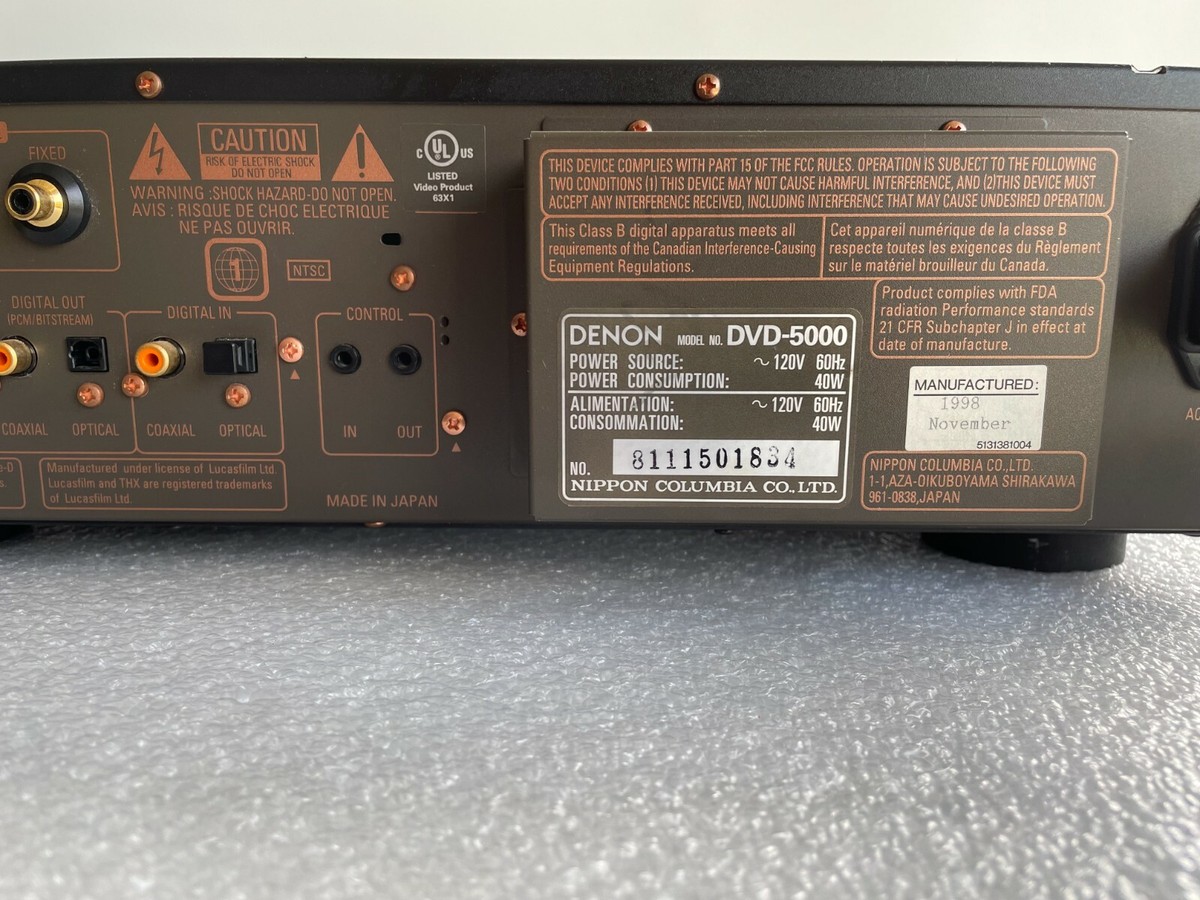 Denon DVD-5000 DVD Video Player, w/Remote | PCM Audio Technology
