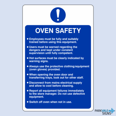 Oven Safety Catering Sign
