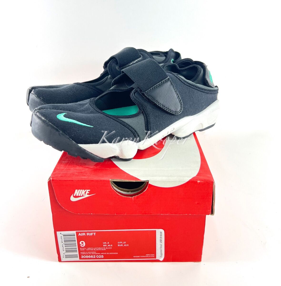 Authentic New Nike Air Rift Black Mint Menta Anthracite Sz 9 Authentic New Nike Air Rift Black Mint Menta Anthracite Sz 9