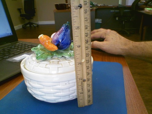 Fitz and Floyd Kitchen Harvest Basket Weave Ceramic Vegetable Bowl W Lid - Picture 5 of 5