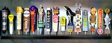 4  LONG 15 BEER TAP HANDLE DISPLAY BLACK FINISH WALL MOUNTED includes brackets