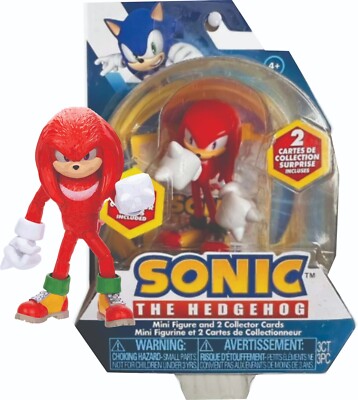 KNUCKLES - Sonic The Hedgehog Mini 3'' Figurine and 2 Collectors Cards