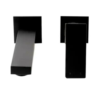 ALFI Brand Single-Handle Wall Mounted Bathroom Faucet in Black Matte AB1468-BM