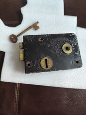 Antique Georgian or Victorian rim door lock,