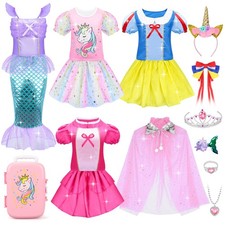 16 Pcs Princess Dress Up Clothes for Little Girl Role Play Costume Gift Set, ...
