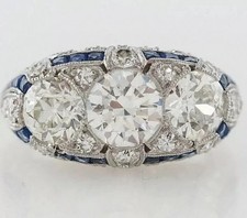 Art Deco Style Lab Created Diamond Three-Ston...