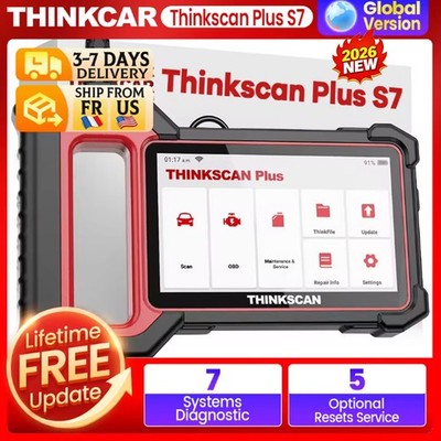 2026 Thinkscan Plus S7 Car Diagnostic Tools OBD2 Automotivo Scanner 5 Reset Free