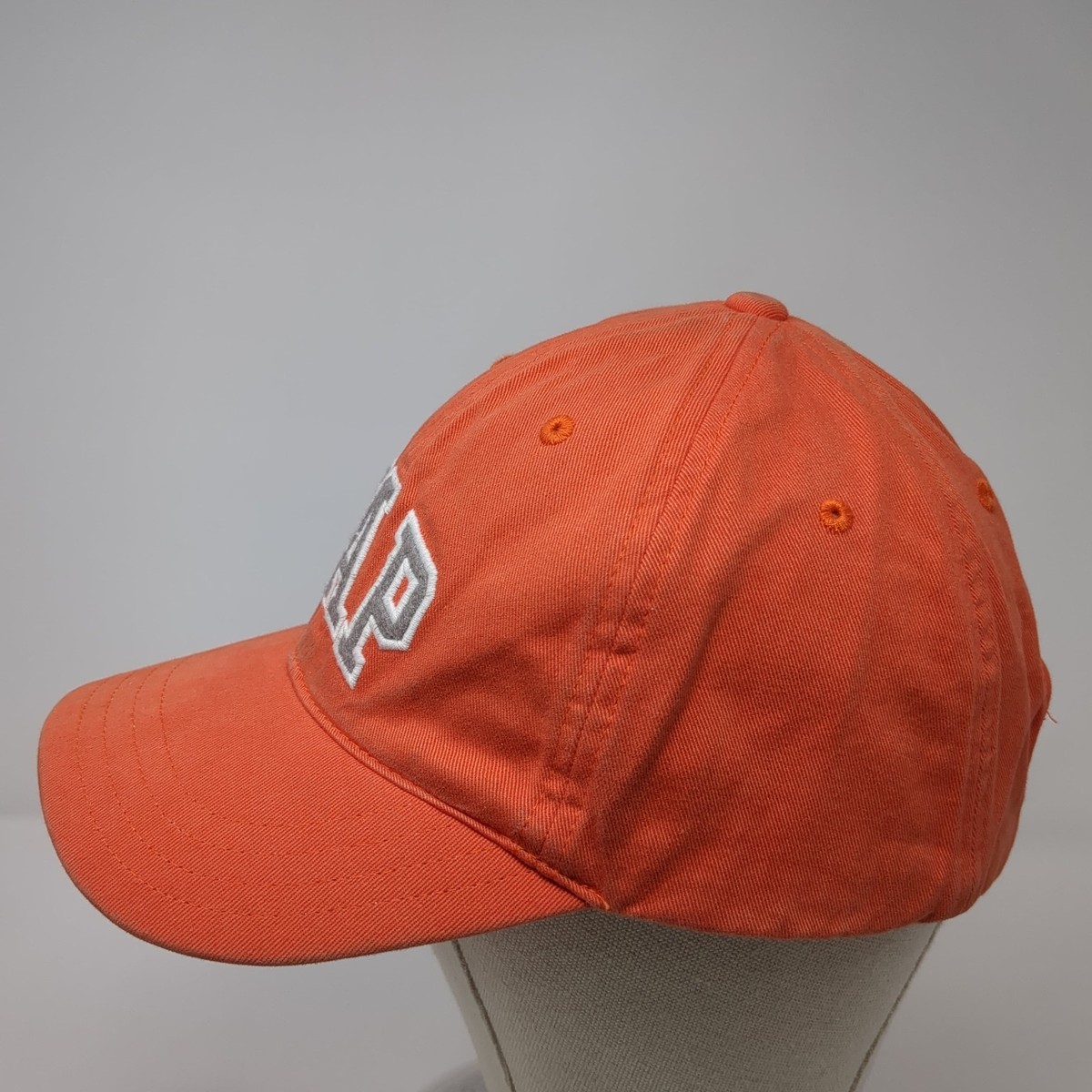 GAP Slideback Baseball Cap Orange Large Adjustable Embroidered Cotton View 3