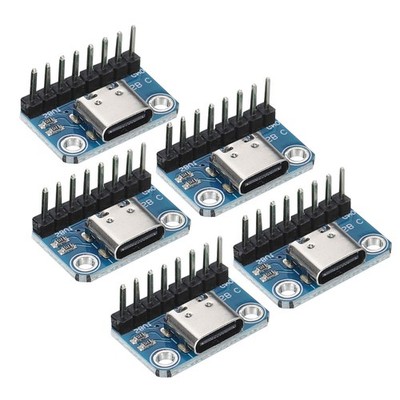 5Pcs USB TYPE C Breakout Board Female 2.54MM Connection w/ Pin Header Connector