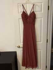 Azazie Women's Bridesmaid Dress Size 8 Dusty Rose Color