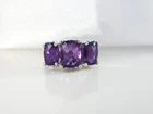 Vintage Sterling Silver 925 Natural Heated African Amethyst Butterfly Ring Sz 6