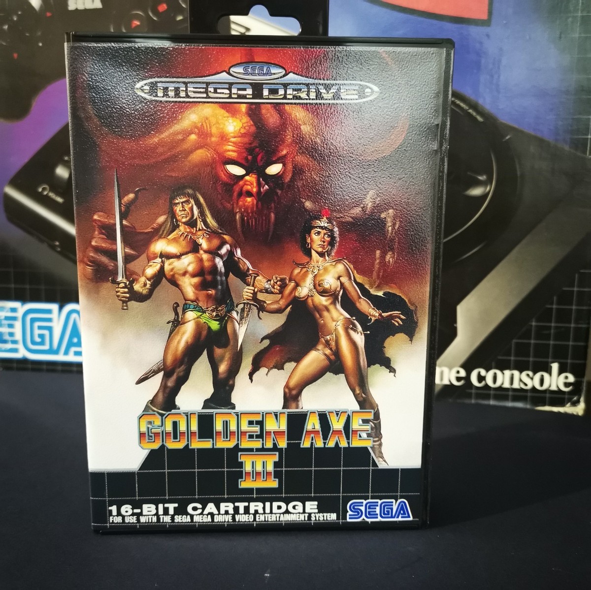 Golden Axe 3 – Cartuccia Custom PAL Per Sega Mega Drive – Completo HQ – Usato Ottime Condizioni