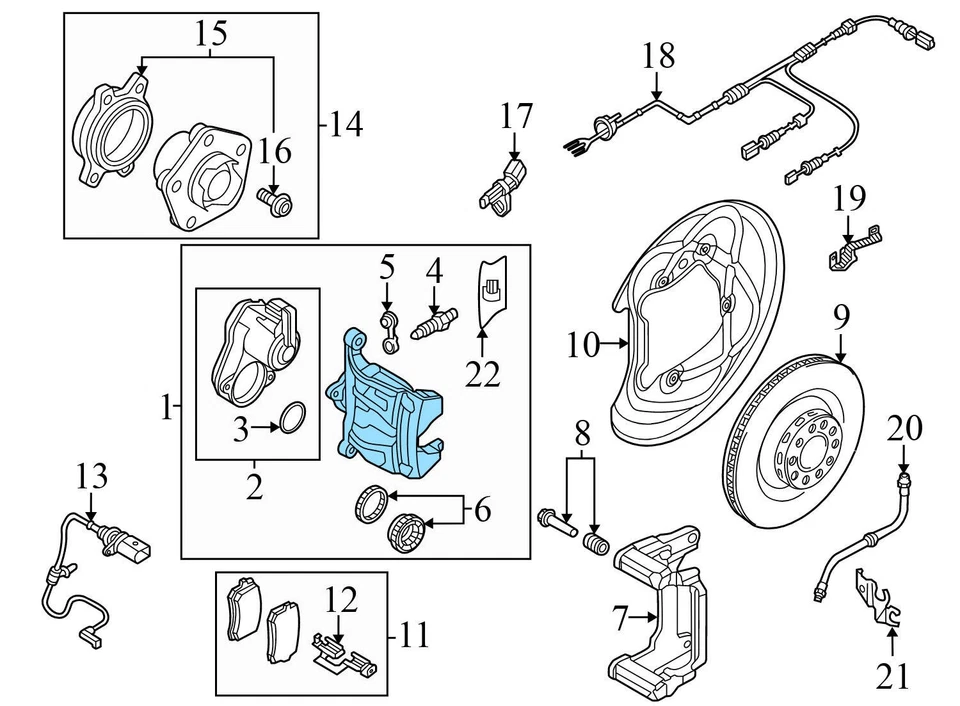 AUDI A4 QUATTRO 2017-2020 - Pinza de freno trasera derecha 8W0615404H Foto 4 de 4