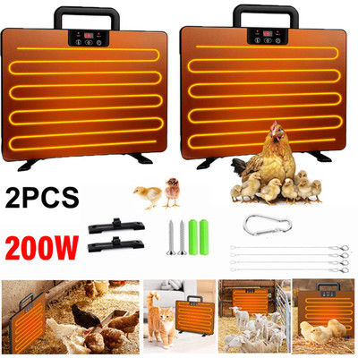 Chicken Coop Heater for Winter, 200W Radiant Heat Panel Adjustable Temperature