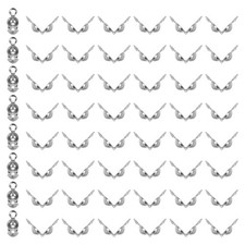 Bead Tips Knot Cover, 1400 Pcs Clamshell Fold-Over Bead, Dark Silver