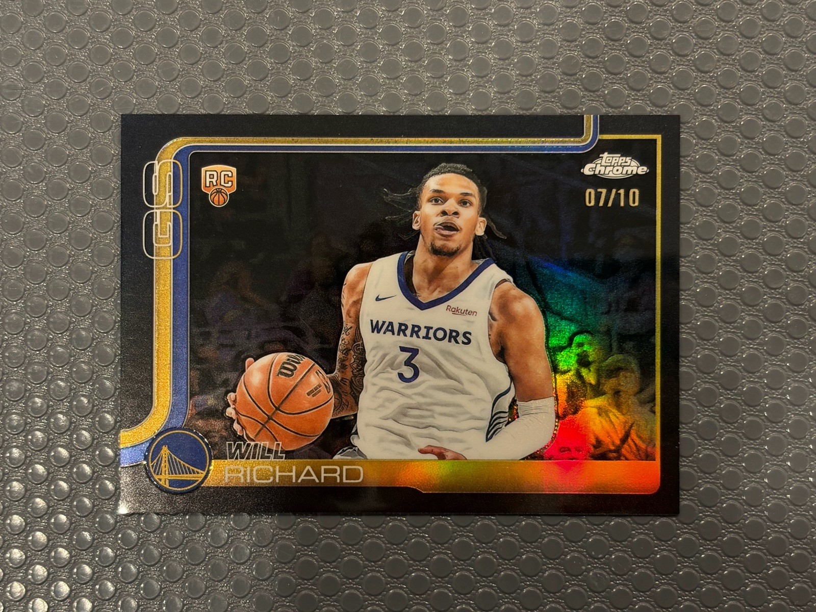 Will Richard 2025 Topps Chrome True BLACK Refractor /10 Rookie RC #287 Warriors