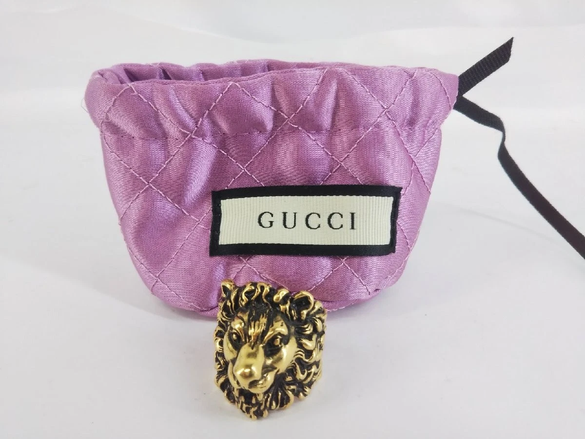 Gucci Bague Tête de Lion Or Unisexe 23 Femme Homme Occasion Taille 23 Bijoux