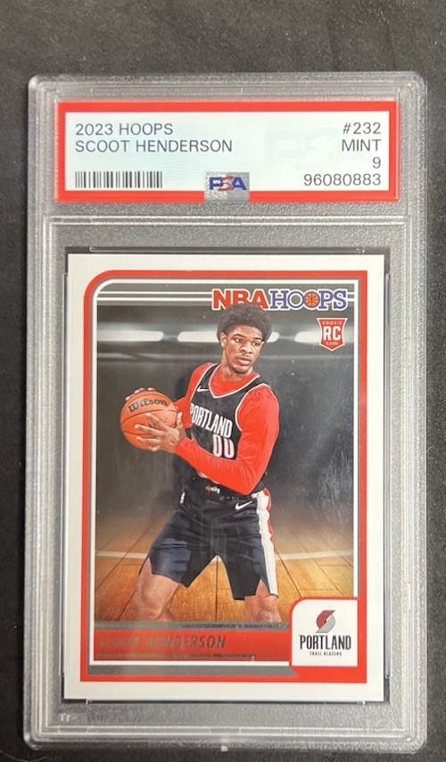 Scoot Henderson #232 | 2023 Panini NBA Hoops Rookie PSA 9 - Trail Blazers