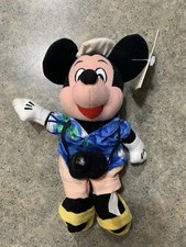 Disney World Mickey Mouse Tourist Vacation 9" Plush Bean Bag Doll Toy- NEW