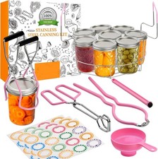 Canning Supplies Starter Kit 11 Pieces Stainless Steel Water Bath Cannner