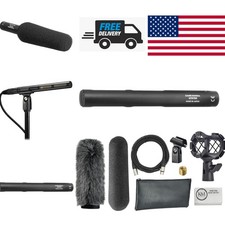 High Sensitivity Shotgun Microphone with Shockmount Cleaning Cloth and Cable