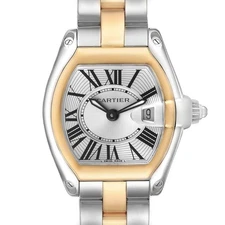 Cartier Roadster Steel Yellow Gold Silver Dial Ladies Watch W62026Y4