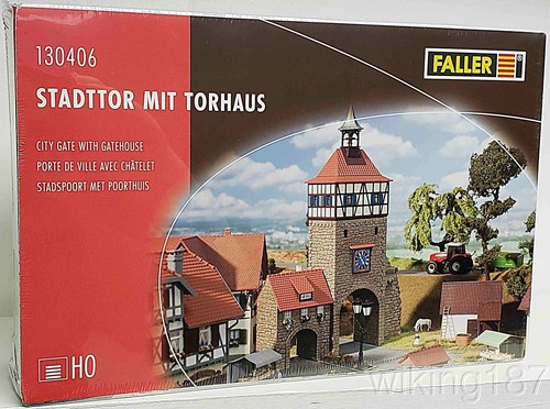 NUEVO FALLER #130406 HO KIT plástico sin montar puerta de ciudad con puerta Marklin | Zustand: New