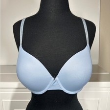 Victoria  s Secret PINK Wear Everywhere T-Shirt Bra Lightly Lined 36D Blue NEW