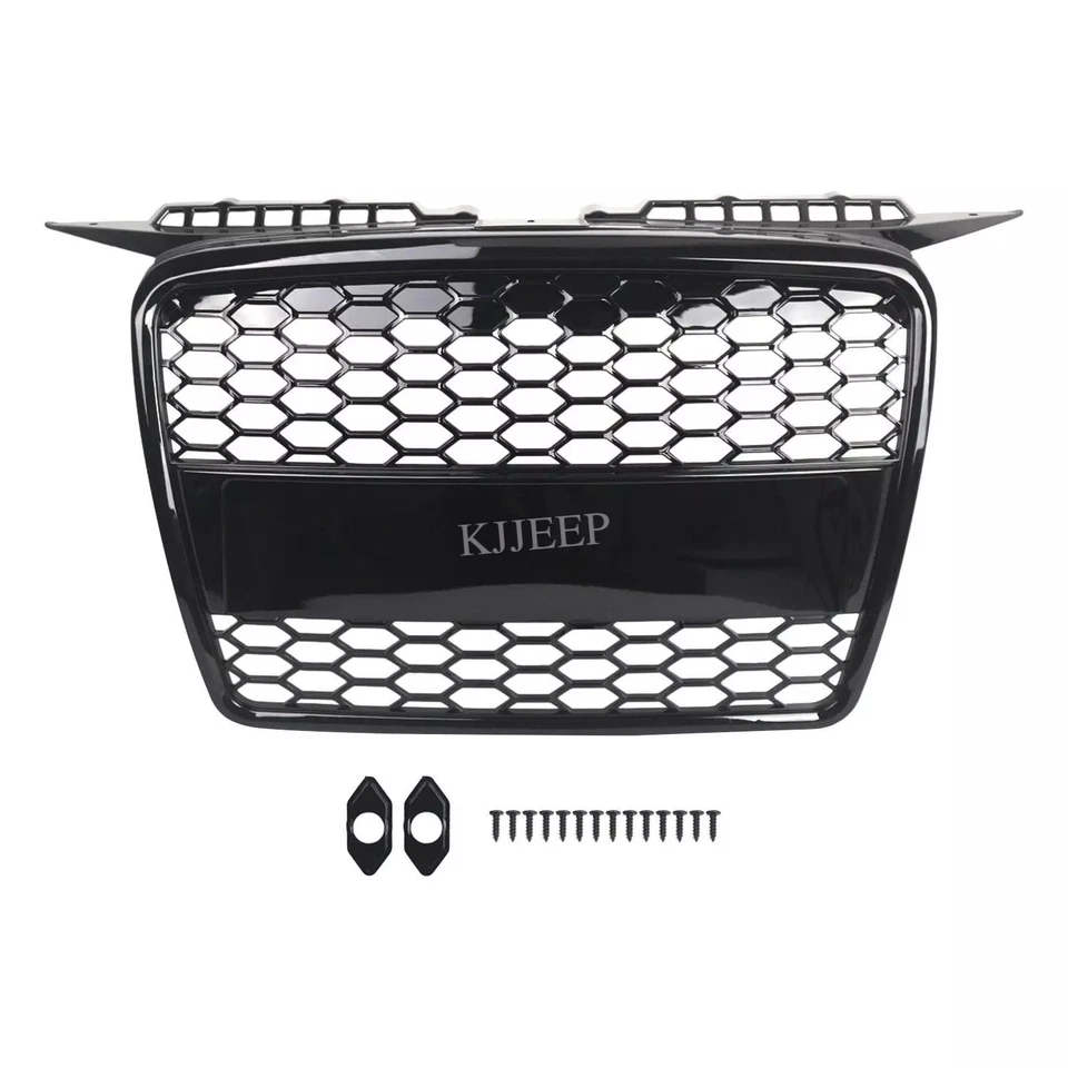 For 2004-2008 Audi A3 8P Front Grille Grill Gloss Black RS3 Style Replacement Foto 3 de 4