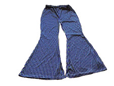 Smiffy Halloween Costume Stripe Bell Bottom Pants Hippie Disco Party Unisex S/M