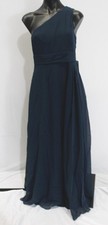 Azazie Junior's Cleo A-Line Chiffon 1-Shoulder Dress CL8 Dark Navy Size US:J16