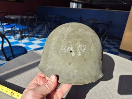 Vintage Military Police MP Army Helmet Inside Shell Liner WWII ? Korean War ?
