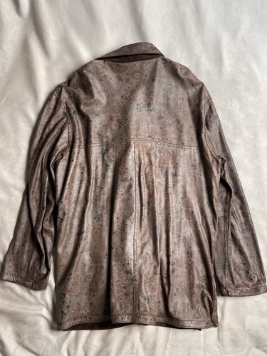 Vintage Ponte Vecchio Firenze Wende Cape Mantel, braun Wildleder & Blumenmuster - Bild 6 von 14