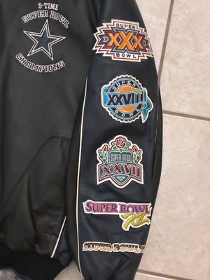 Dallas Cowboys Leather Jacket NFL 5-Time Super Bowl Champions Mens