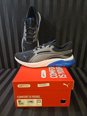 Puma Men's US 12 Cell Thrill Dash Lace Up Sneakers Black Dark Gray Royal Blue