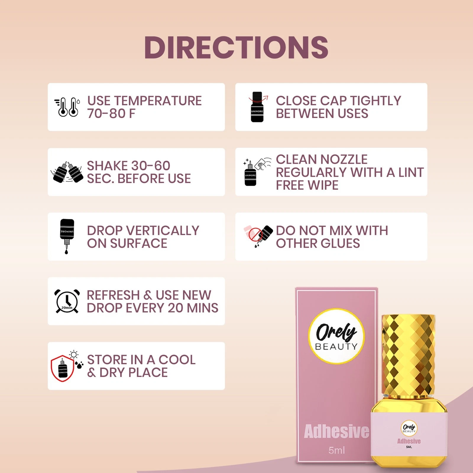 8-9 weeks - ORELY BEAUTY Eyelash Extension Glue Volume | Professional 5ml image 6