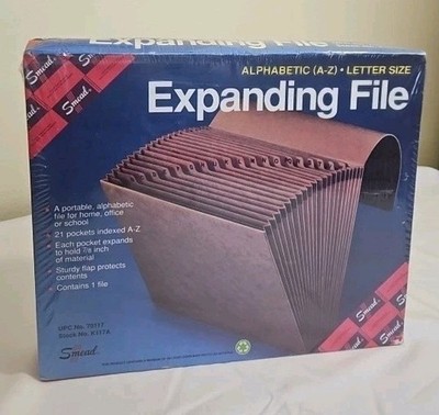 Smead A-Z Open Top Expanding Files 21 Pockets Letter Legal size 70117 New Sealed
