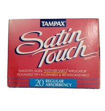 Tampax Satin Touch Tampons Vintage 1994 ~19 Pk Regular Absorbency Box Movie Prop