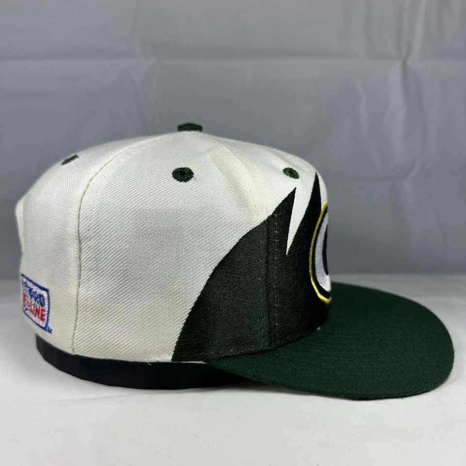 De colección Green Bay Packers Sombrero Diente de Tiburón Años 90 Lana NFL Pro Line Gorra Logo Atlético Foto 4 de 4