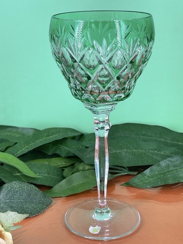 Josephinenhütte - bicchiere da vino - cristallo al piombo - copertura - Weinrömer - bicchiere verde - Foto 2 di 8