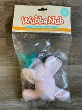 WUBBANUB~NEW~Pink Elephant Pacifier~Stuffed Animal Plush~5 Inches~NWT~0-6 months