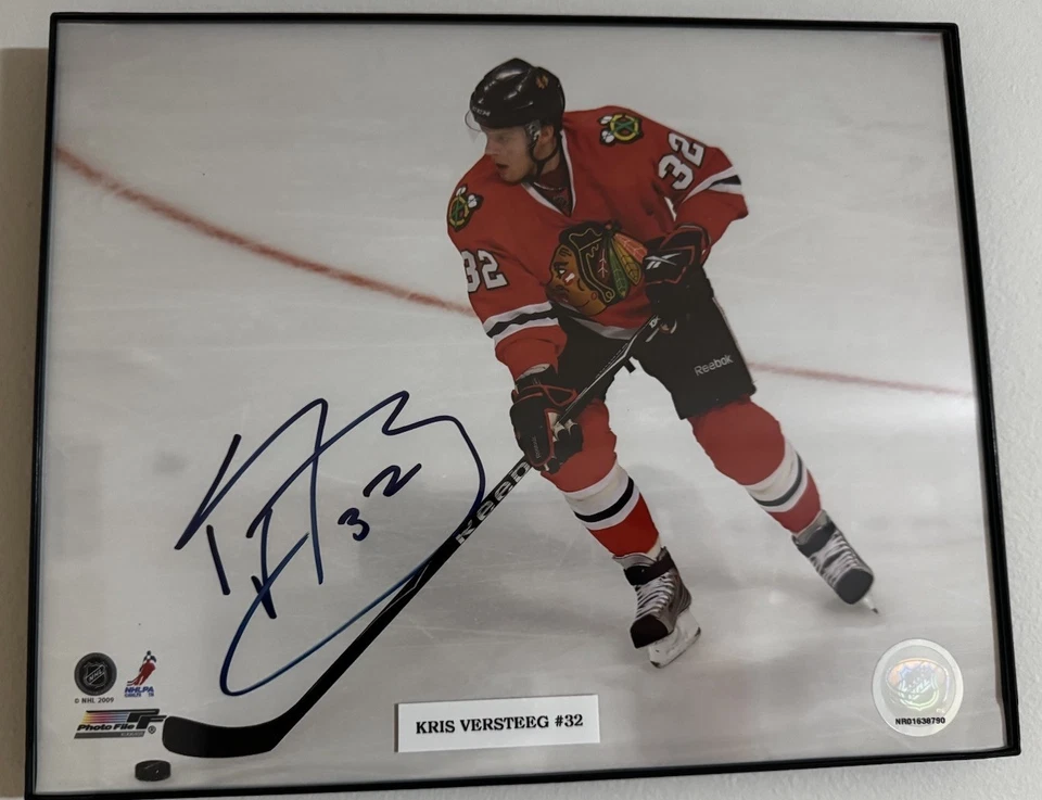 ¡Camisetas autografiadas por Kris Versteeg de 8x10 para casa y visitante! Foto 4 de 4