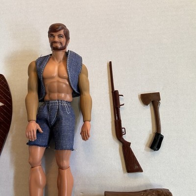 VTG 1971 Mattel Big Jim Big Josh Figure Complete w/ Gun, Axe, Wood