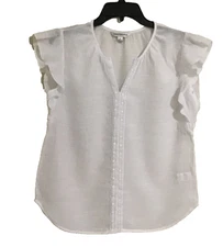 Counterparts Women's Blouse Small White Semi-transparent Excellent Condition