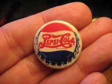 Vintage Celluloid Button Pepsi Cola Bottle Cap With Double Dot Logo