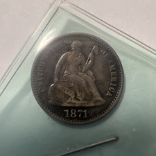 1871 P SEATED LIBERTY HALF DIME - 19#