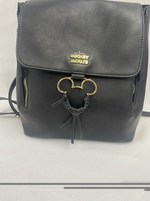 Bioworld Disney Mickey Mouse 90th Anniversary Mini Backpack Black Zipper Detail