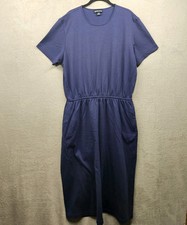 Lands End Long Dress Womens XL Petite 18 20 Navy Stretch Lagenlook Minimalist