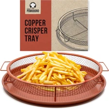 Chef Pomodoro Crisper Basket and Tray Set -2 Pieces, Large Plate for Oven with A